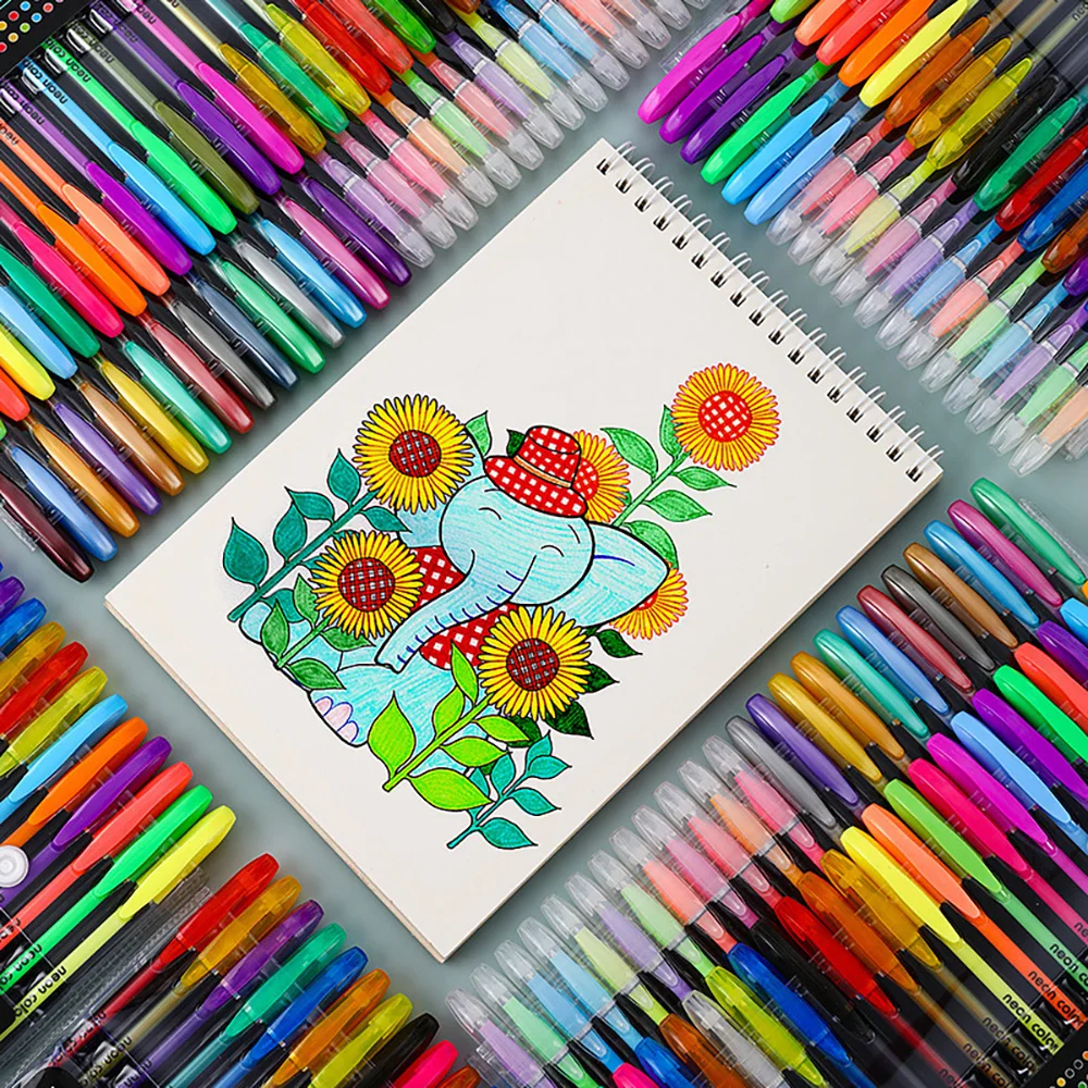 Vibrant Metallic Glitter Gel Pen Set - 12/60 Color Collection