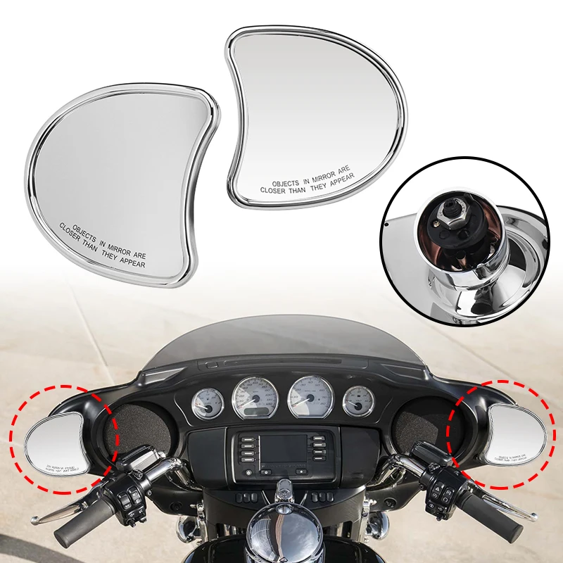 

Motorcycle Side Batwing Fairing Chrome Rearview Mirror Rear Mount Fit For Harley Electra Glide Ultra Limited Tri Glide 14-Later