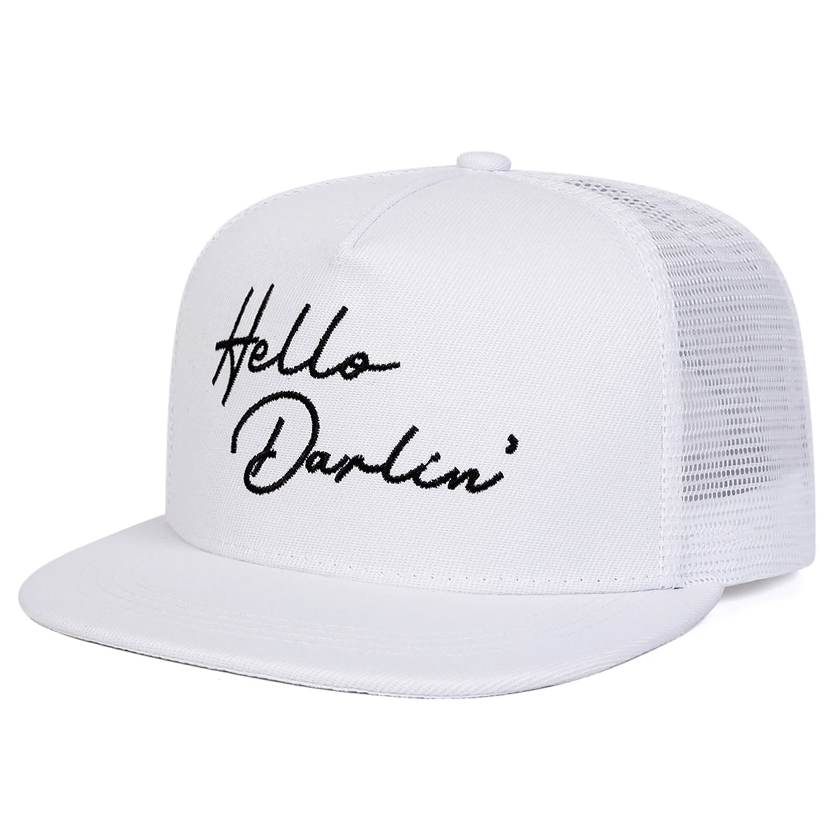 Unisex Hello Darlin Stickerei Hip-Hop-Netzhüte für Frühling und Sommer, verstellbare Sport-Baseballmützen für den Außenbereich, Sonnenschutzhut – Detail 4
