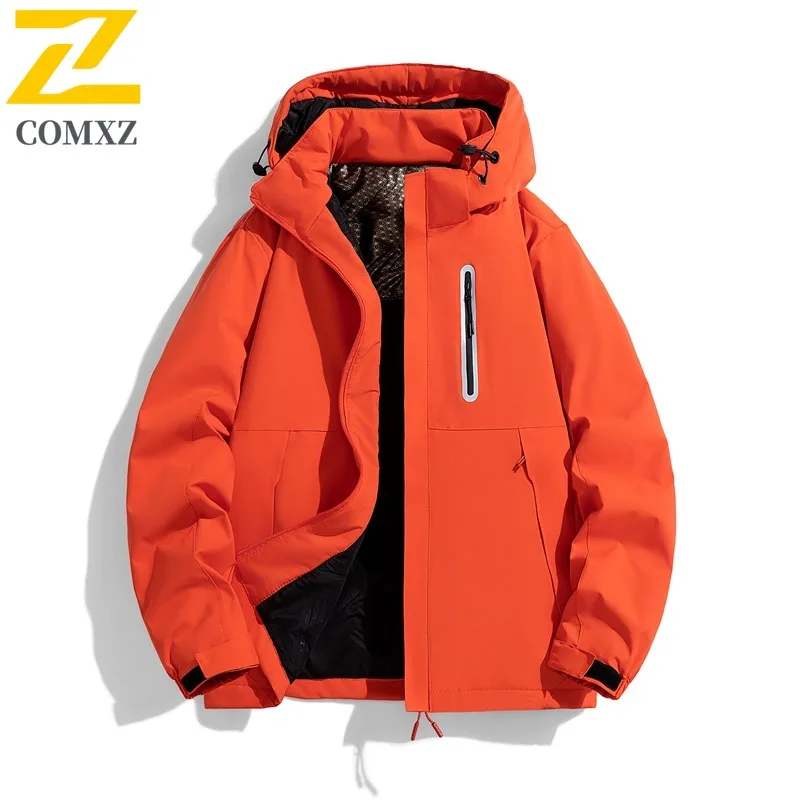 COMXZ Outdoor Riding Jacket 2025 Men Luxury Comfort Windproof Warm Parka Street Style Cold Resistant Winter Zipper Coat