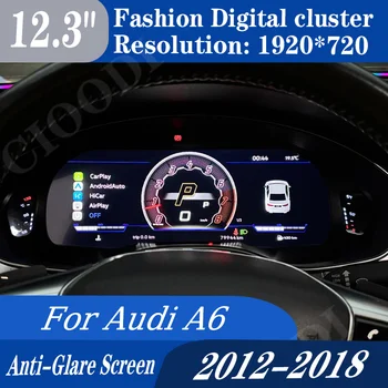 Display LCD da 12,3 pollici per cruscotto Audi A6 2012-2018, schermo contachilometri e tachimetro, Virtual Cockpit, quadro strumenti digitale, CarPlay
