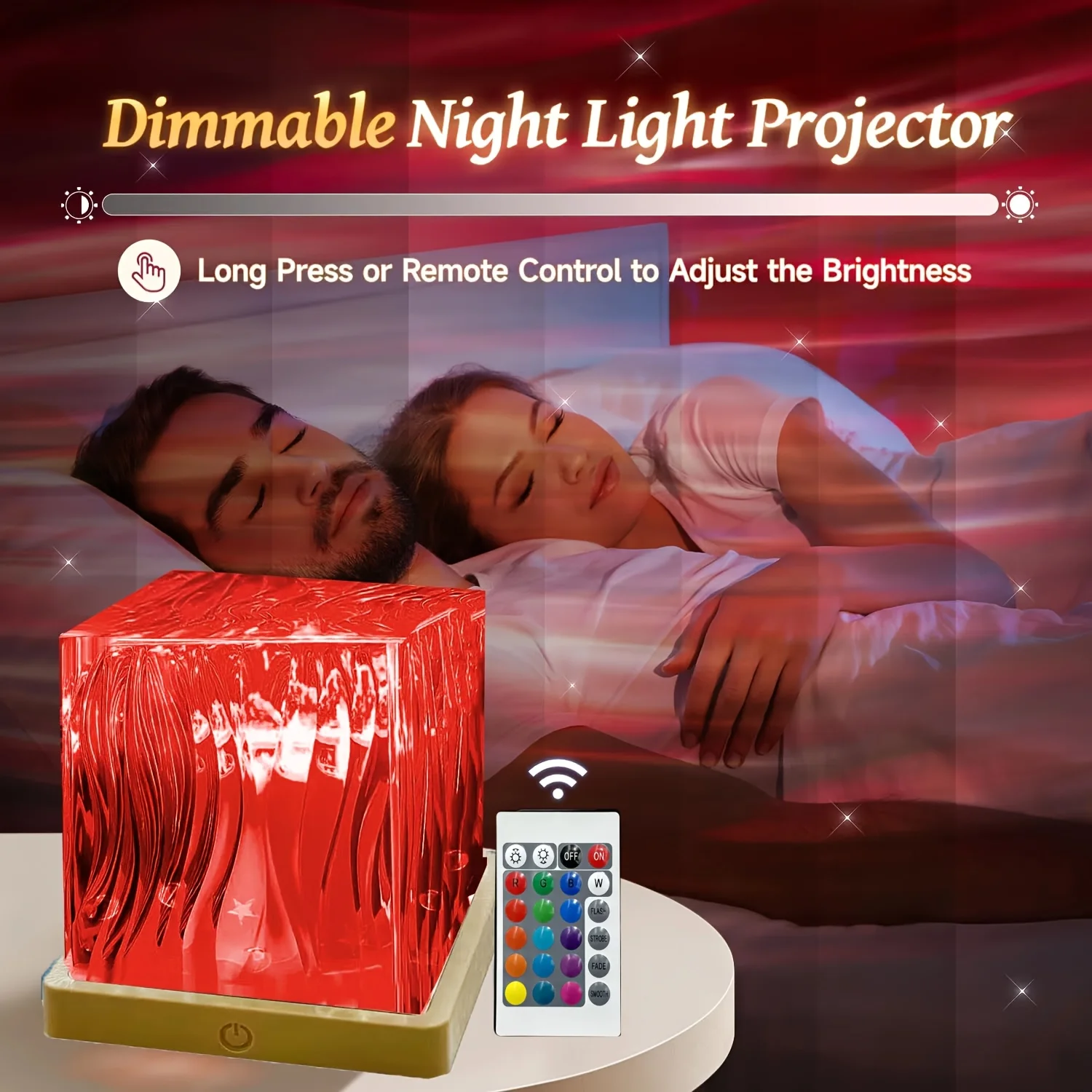 16 Colors RGB Aurora Crystal Light Touch&Remote Control USB LED Night Light Projector Dimmable for Party Home Office Decor Lamp