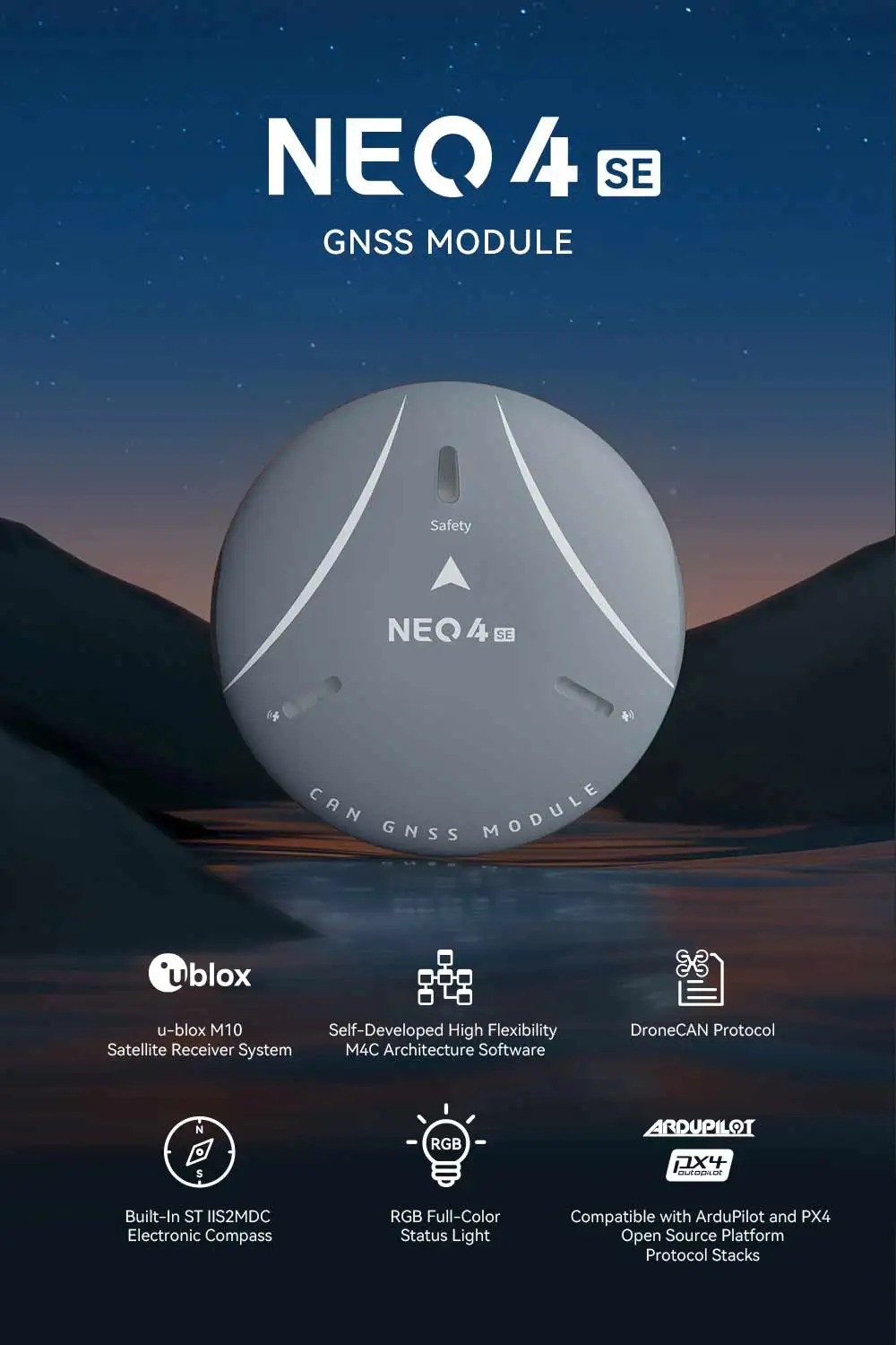 Sf8ff7d850a8a41b2860115749c570962x CUAV NEO 4 SE GPS Module U BLOX M10 STM32H5 GNSS For Drone Surveying