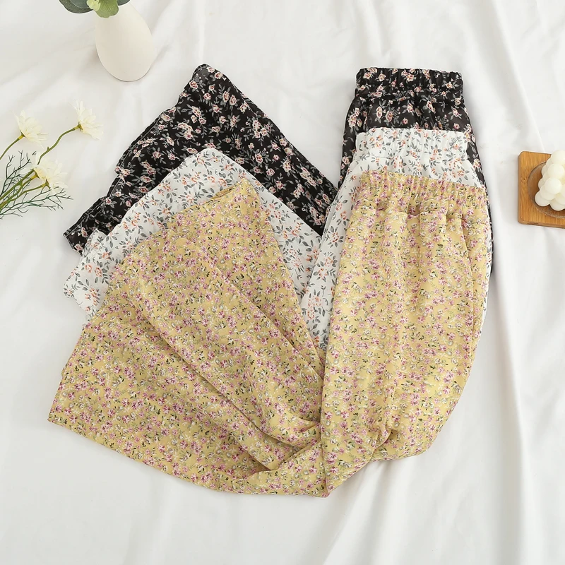 midi skirt Summer Skirts 2022 Chic Floral Printed Chiffon A-Link Skirt Korean Fashion High Waist Casual Midi Skirt with Lining for Beach crop top with skirt
