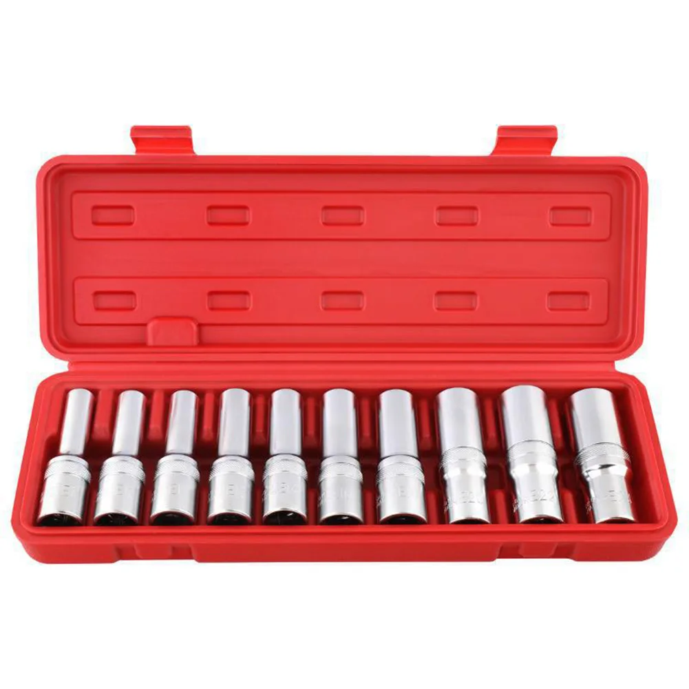 

10PCS 1/2inch Deep Socket Adapter Torx Star Socket Wrench Heads E Type E8-E24 Wrenches Wood Workshop Equipment Hand Tools