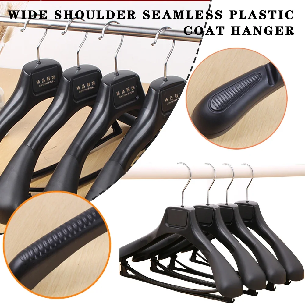 Wide Shoulder Plastic Clothing Hanger 5Pcs Suit Clothes Hanger Seamless Coat Drying Racks Wardrobe Room Storage Organizer clothes hanger clothes rack coat organizer storage hanger