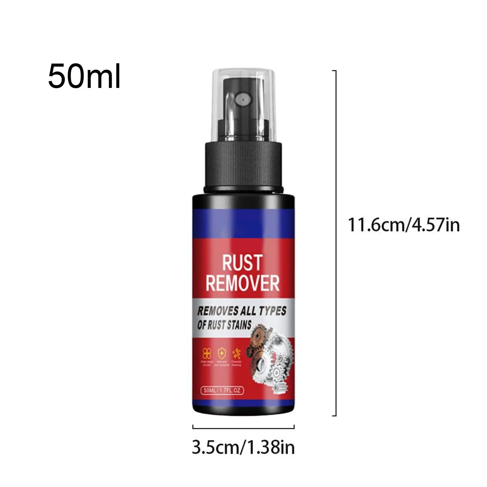 Car Rust Removal Spray Metal Car Detailing Spray Rust Dissolver Iron Stain Cleaner Auto Polishing Care for Equipment Tools