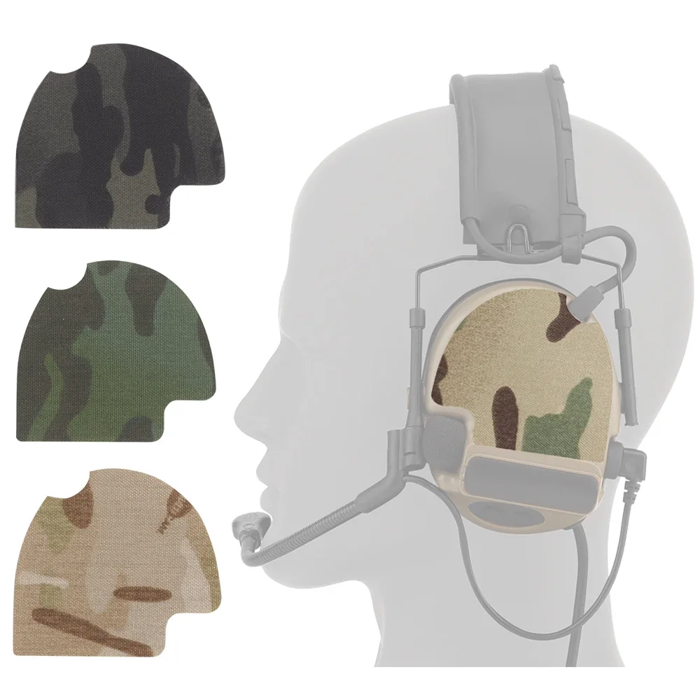 Tactical COMTAC Series Headset Magic Fastener Sticker 2-in-1 Patch for ComTac(ⅡⅢⅤⅥ) Hunting Shooting Noise Canceling Headphone