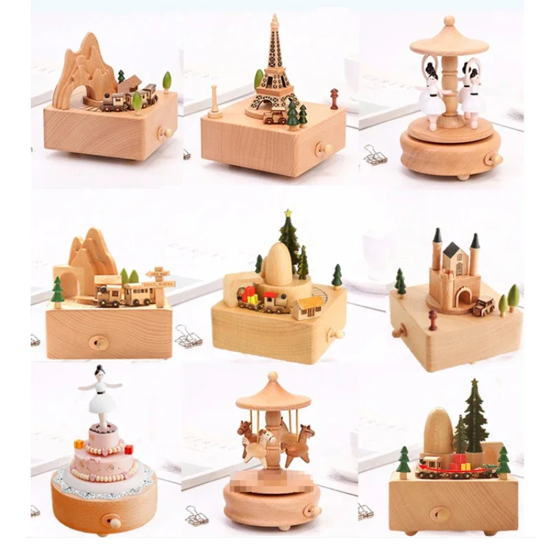 Wooden Carousel Music Box Gift for Girls