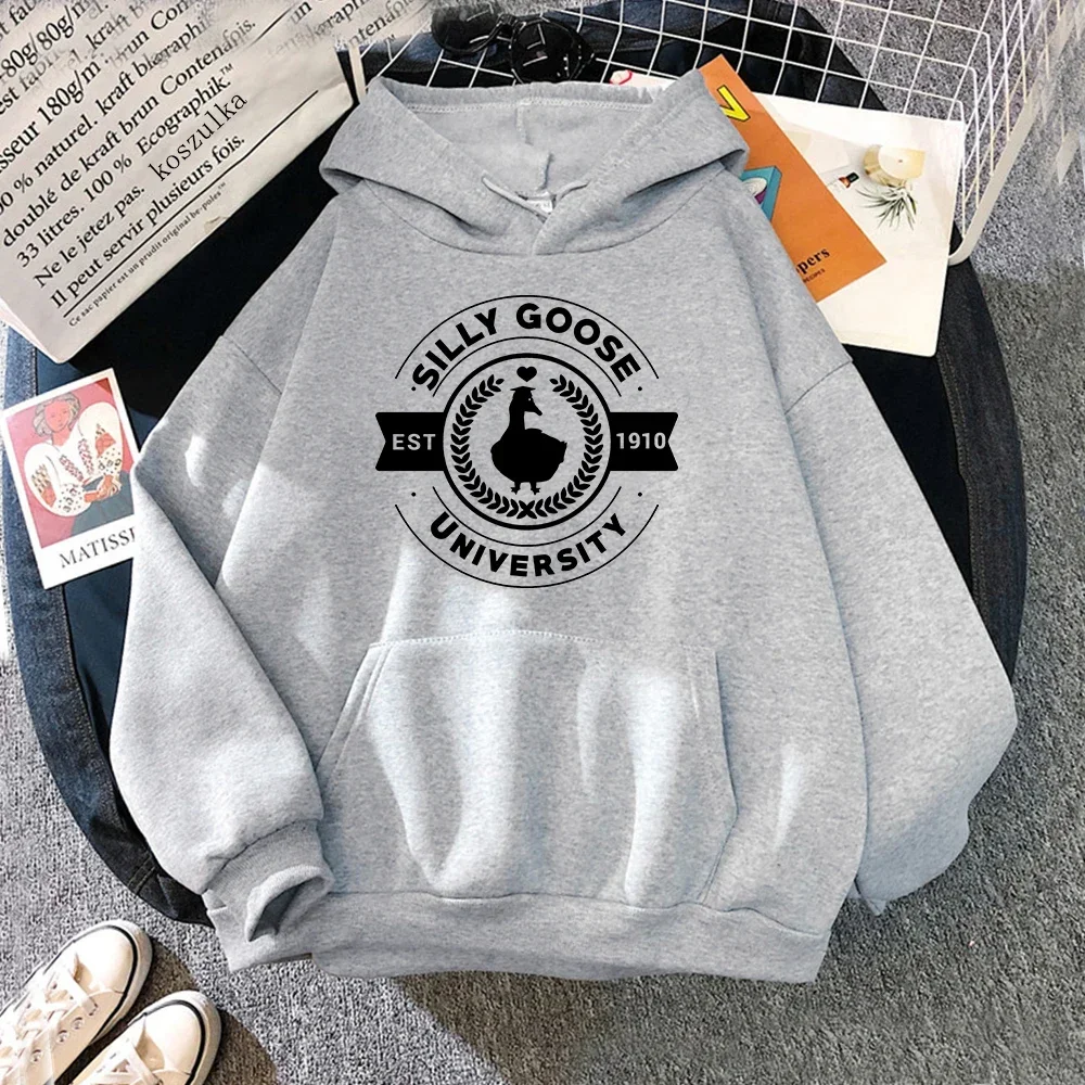 

Silly Goose University Hoodie Winter Women/Men Y2K Graphic Hoodies Unisex Autumn Winter Harajuku Vintage Hooded Sweatshirts