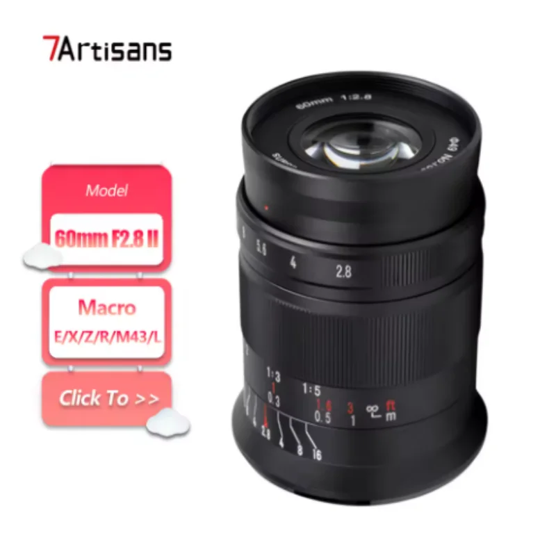 7artisans 60mm F2.8 마크 II APS-C 매크로 렌즈 ( E ZVE10,..