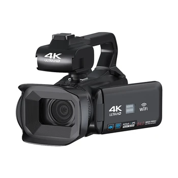 유튜브 스트림용 4K 비디오 녹음기 카메라, 64MP 캠코더, 4.0 인치 터치 스크린, 전문 디지털 카메라 회전