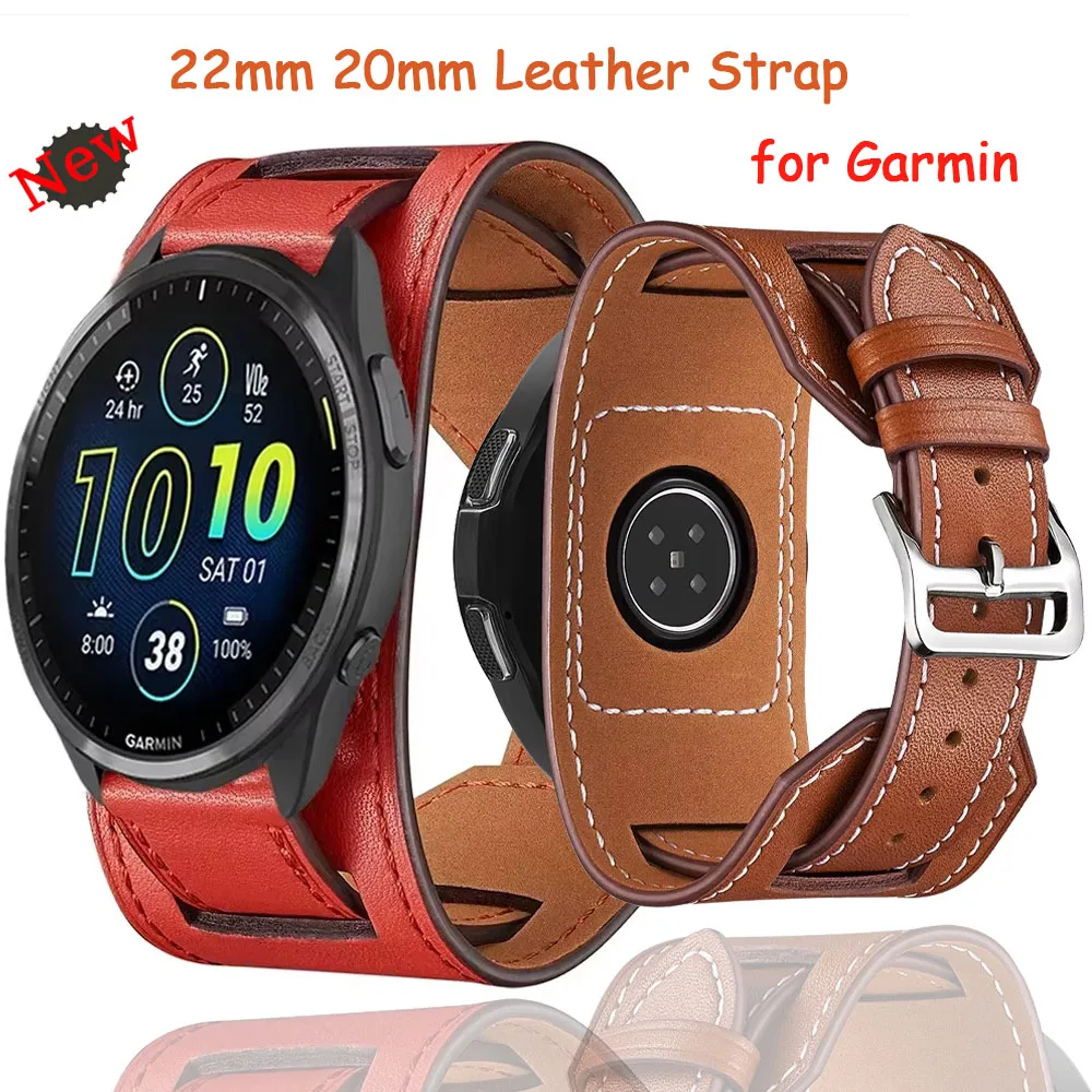 Premium Leather Wristband - Comfortable Fit, 22mm & 20mm Sizes