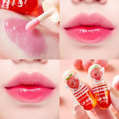 모이스처라이징 립 글로스 복숭아 방수 글로스, 오래 지속됨, 끈적이지 않음, 내추럴 한국 립 틴트, 데일리 메이크업 립 프라이머 플럼퍼 2
