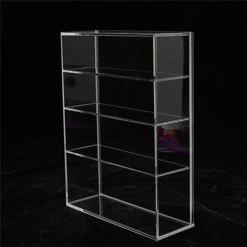 High Gloss Acrylic Show Case Display Box Sliding Door for Mini Perfume Bottle Jewelry Crafts 214x159x59mm