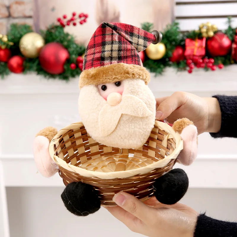 Merry Christmas candy storage basket Santa Claus storage basket Christmas candy decoration Xmas gifts box