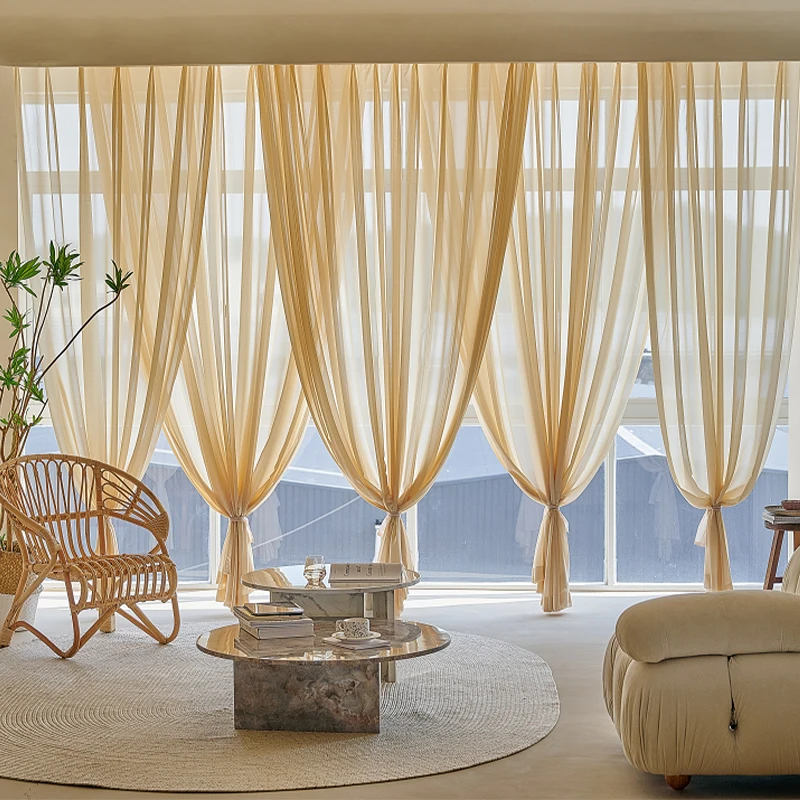 Modern Super Soft Luxurious Sheer Curtains For Living Room Bedroom Veil Decorative Window Treatments Custom Party Long Drapes 2
