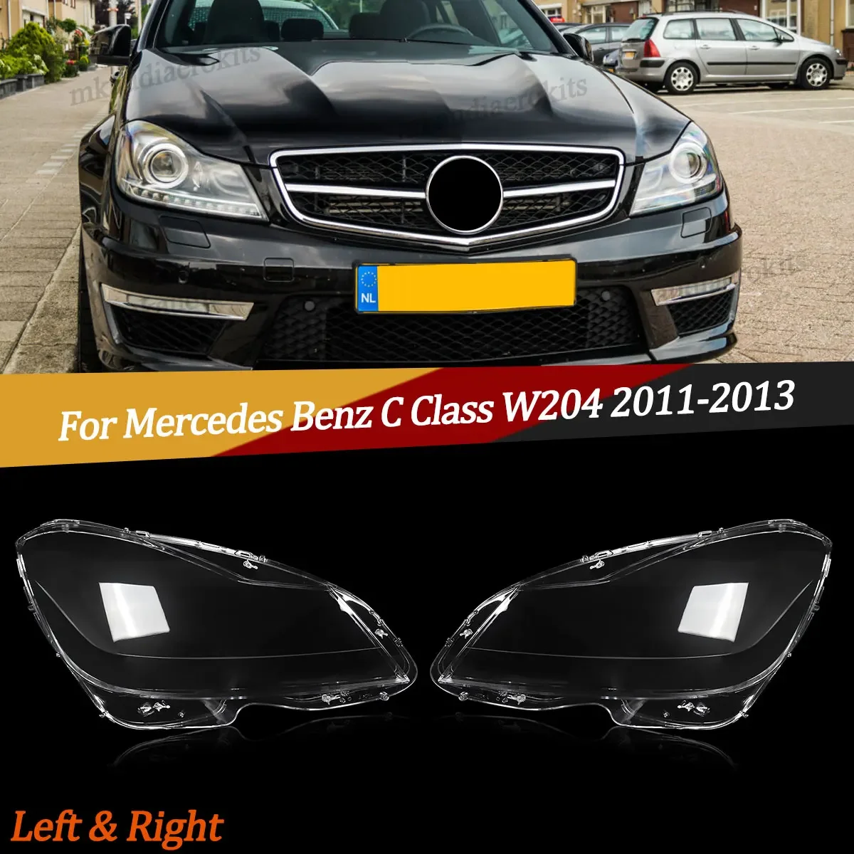 

Left Right Side Headlight Lens Cover For Mercedes W204 C250 C300 C350 2011-2015
