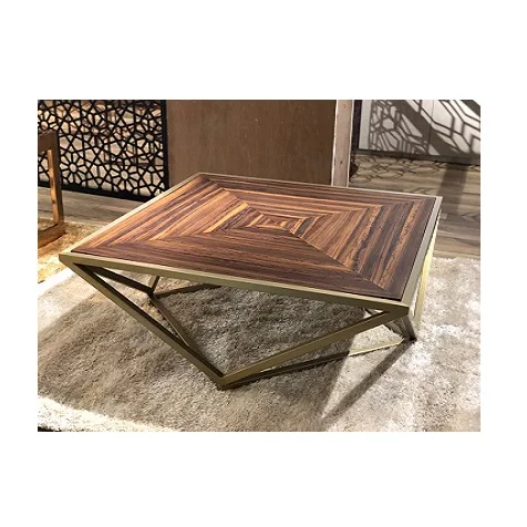 modern center table with iron legs high quality solid wood top hexagon shape coffee table acacia wood natural finish end