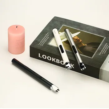 Mini Power Display Electric Pulse Flameless Arc Lighter USB Rechargeable Candle Kitchen Gas Stove Ignition Gun Gift Box 5