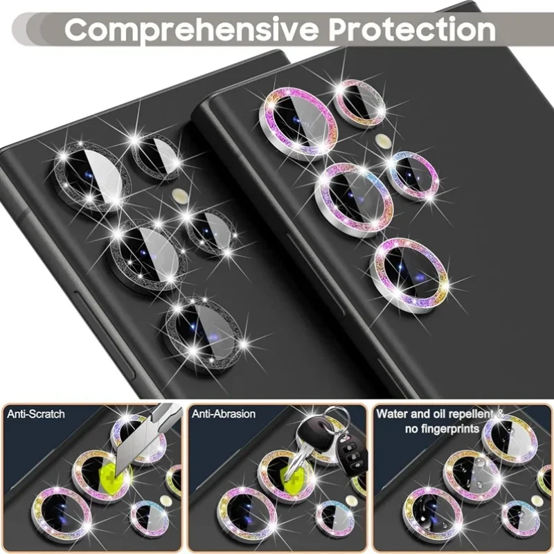 Glitter Camera Lens Ring with Flash of Light Protector
