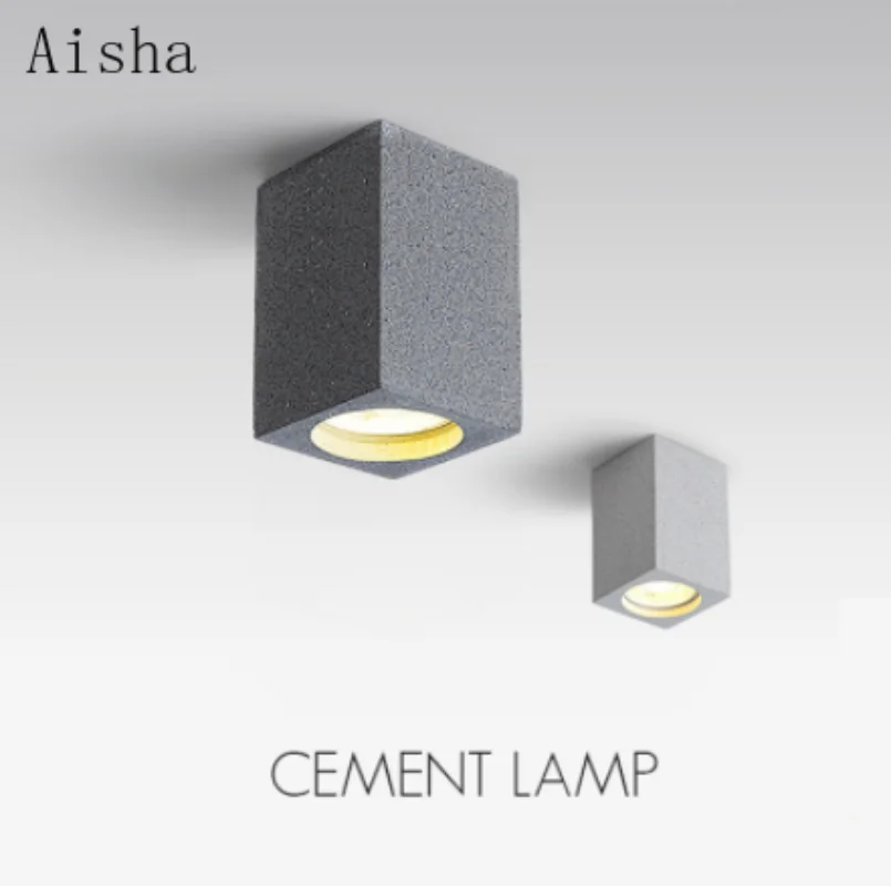 

LED Surface Mounted Downlight Cement Ceiling Light Industry Hallway Indoor Home Kitchen Living Room Square Ceiling Lamp