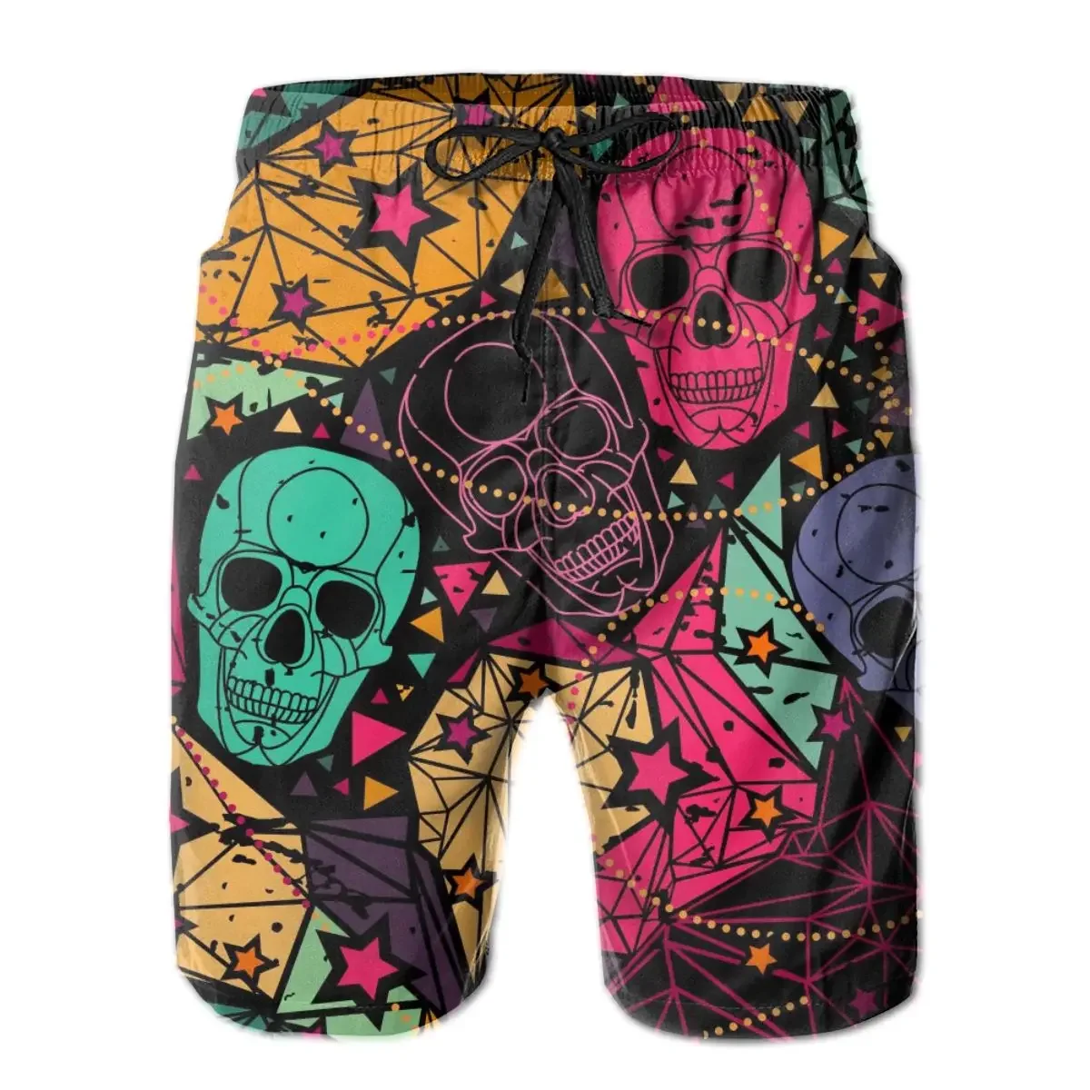 

Summer beach swimsuit men's quick-drying swimwear Floral Geometric Skull men breathable swimwear beach shorts sexy male swimsuit
