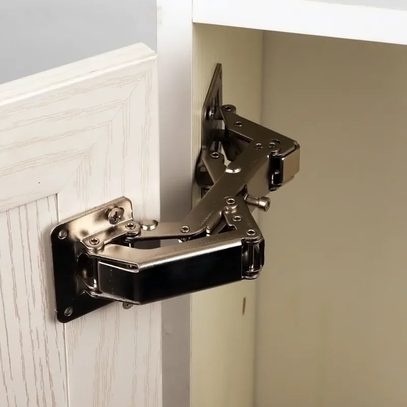 2pcs No-hole Hinged Thick Door Plate with Large Angle Cabinet Wardrobe 175/180 Degree Hinged Hinge Hinge Without Slotting