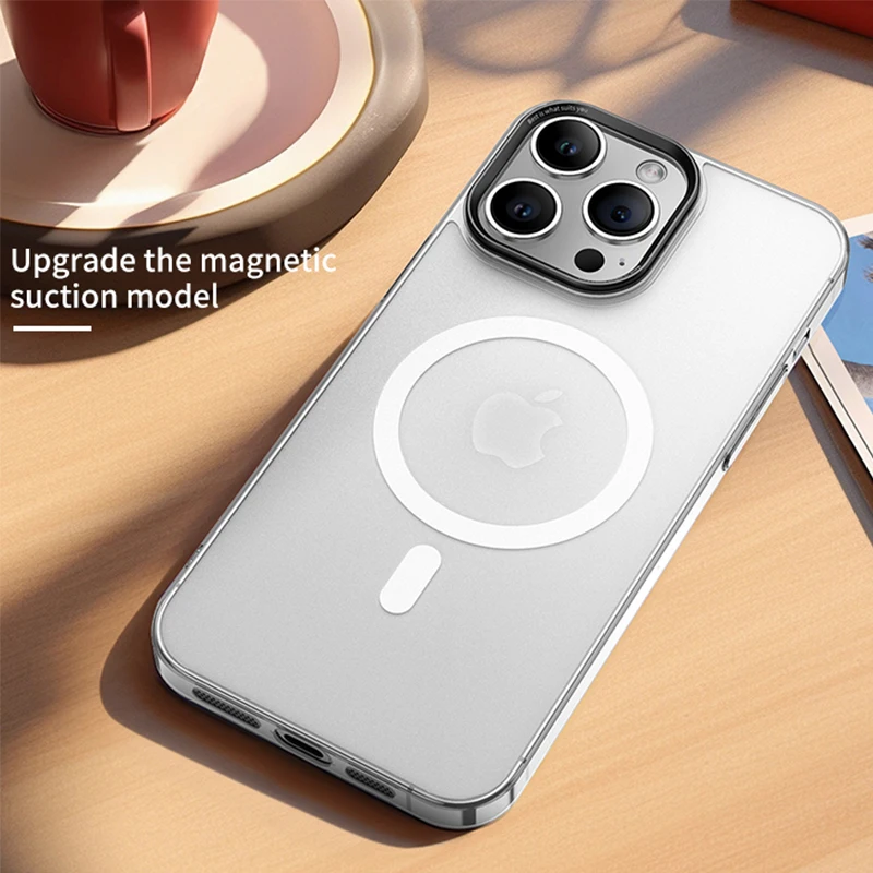 

Матовый чехол для телефона iPhone, поддержка Magsafe, Беспроводная зарядка, магнитный чехол, iPhone 15, 13, 14 Pro Max,14 Plus
