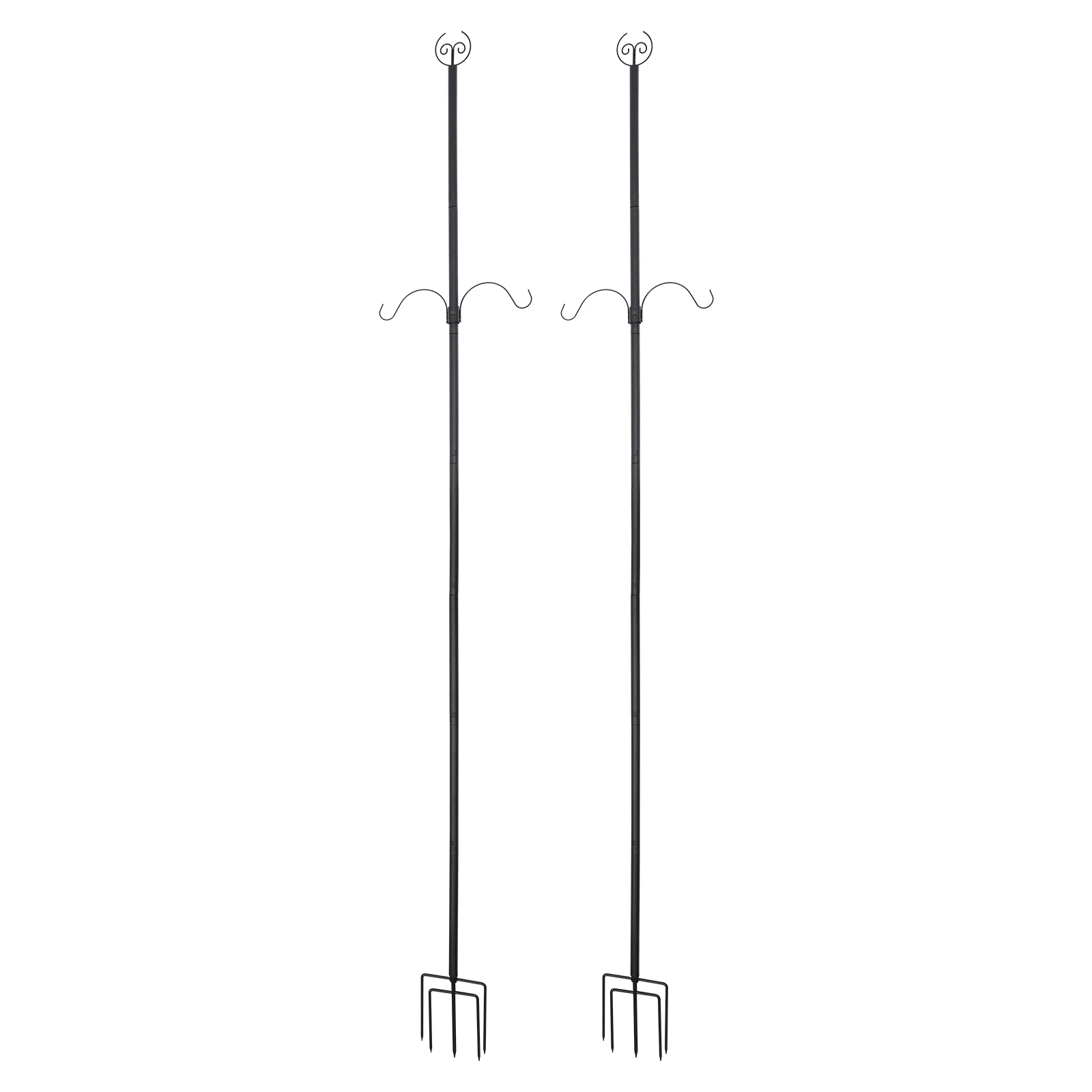 2 Stück 8,2ft/10ft Lichterkettenstange mit Gabel | Abnehmbarer Bodeneinsatz für Dekorative Lichterketten | Außenbeleuchtungshalterung – Detail 15