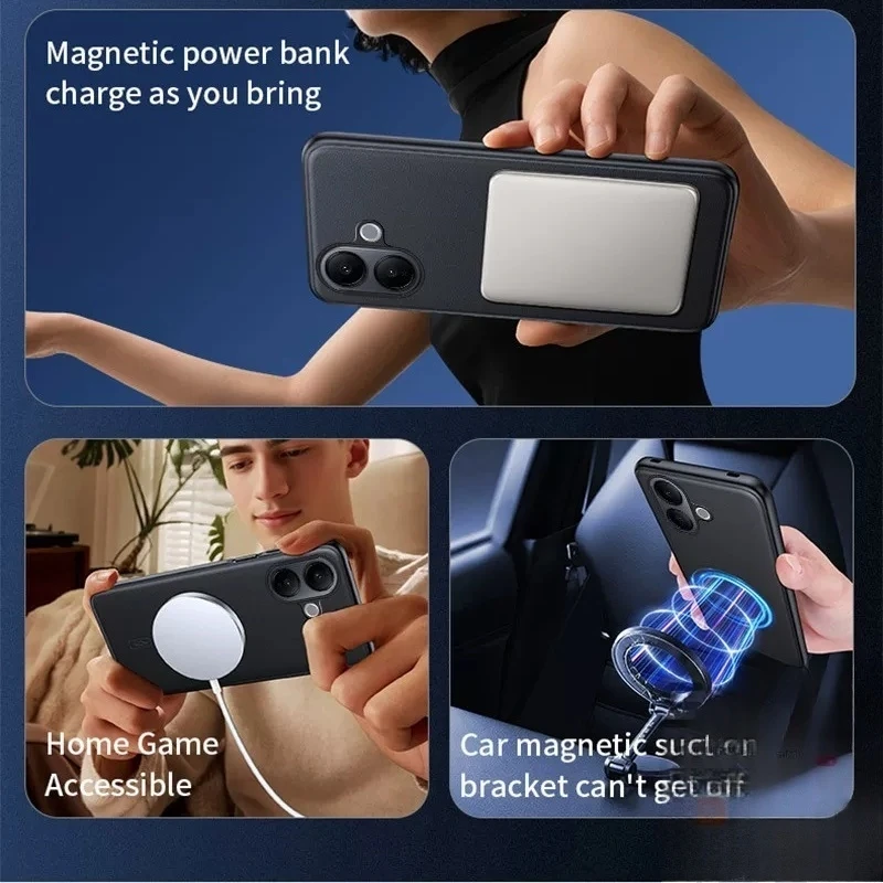 Premium Luxury PU Leather Magnetic Case - Soft Full Lens Camera Protection Cover