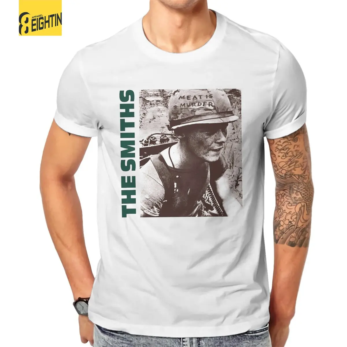 

Мужские футболки с изображением мяса солдат Смита хипстерские хлопковые футболки с коротким рукавом Футболка с круглым вырезом Топы с рисунком