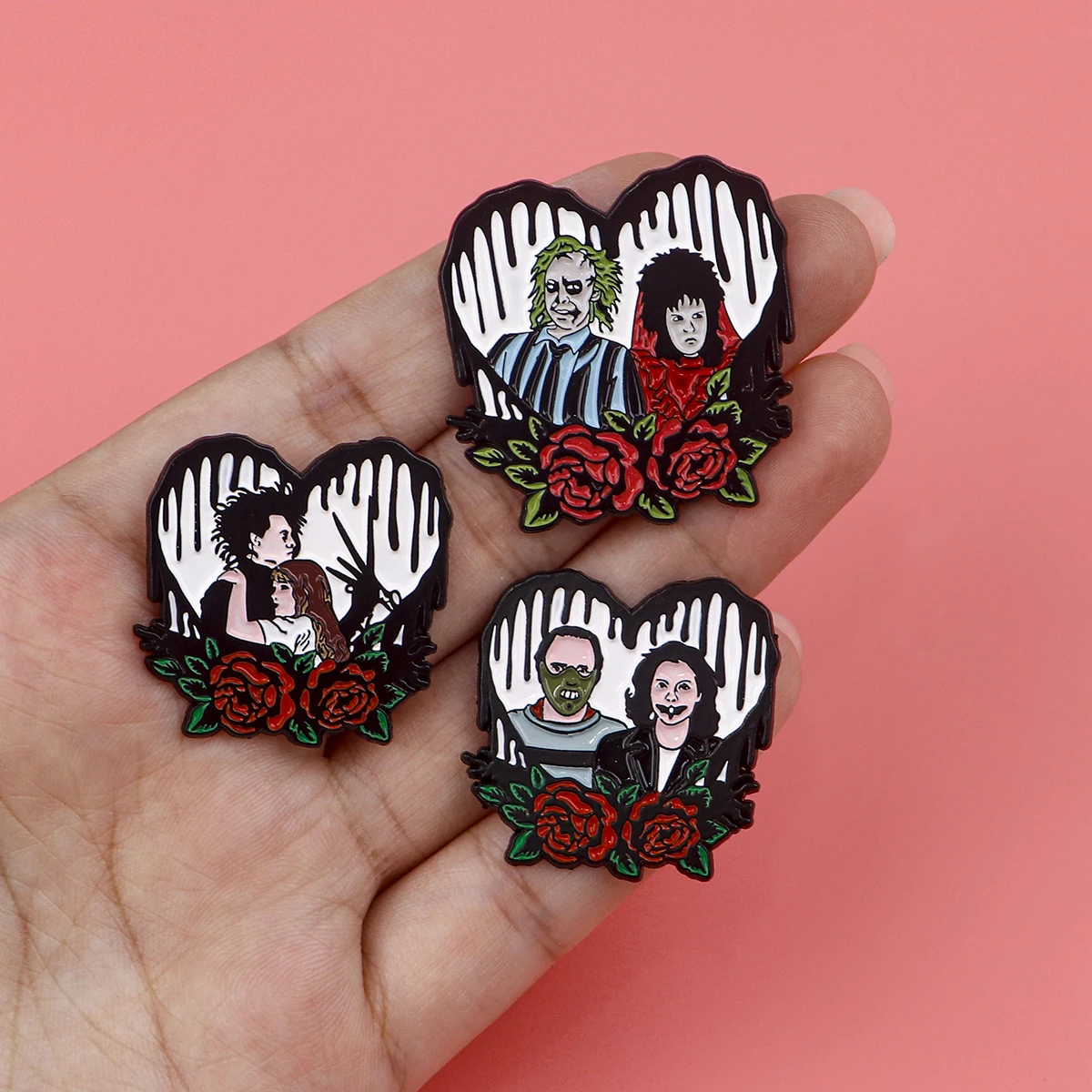 Spooky Enamel Pin Collection: Metal Brooch for Clothing & Accessories