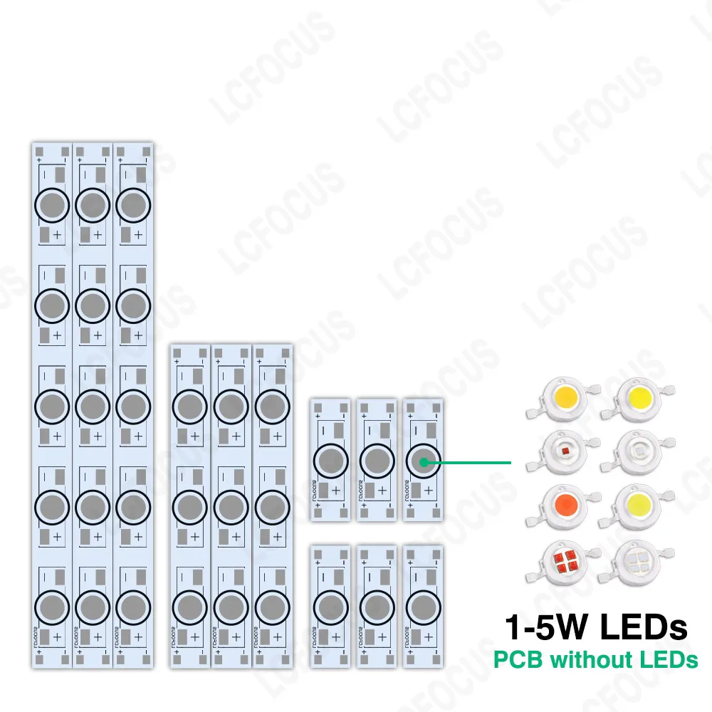 10 조각 1W 3W 5W LED 알루미늄 기판 30mm 80mm 130mm 190mm 250mm 300mm 400mm 500mm PCB LED 회로 기판 1W 3W 5W 7W 9W 12W 15W 20W 식물