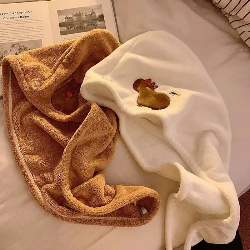 Capybara Hair Drying Hat Quick-dry Hair Towel Cap Water Hat Bath Hat Towel Cap Super Absorption Hair Dry Cap 3