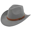 European And American Sheep Cowboy Fur Felt Woolen Ethnic A Hood Brown Belt Retro Fedora Hat 5