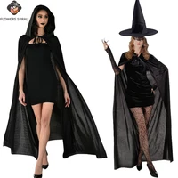 1 Halloween Wicked Witch, Death Cloak With Hat, Classic Long Style, Role Playing Party Dress, Suitable For Both Men and Women 1