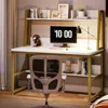 Computer Desk with Hutch, 47 inches Home Office Desk with Space Saving Design with Bookshelf for Small Spaces 6