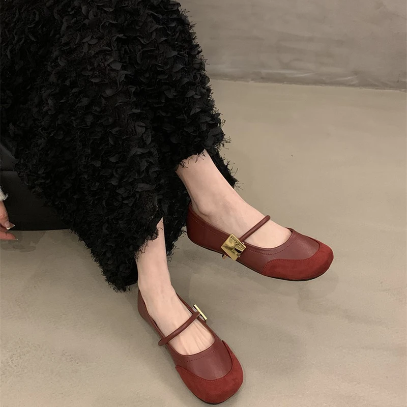Spring Designer Vintage Women Mary Jane Shoes Fashion Shallow Buckle Female Street Style Soft Sole Flats Shoes 6
