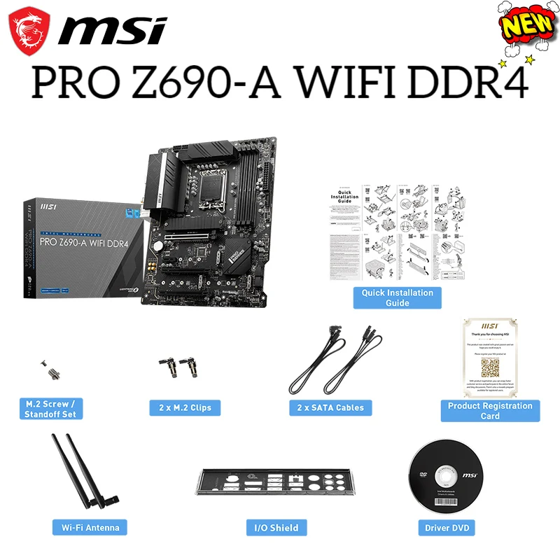 Lga 1700 Intel Core I5 12600k Combo With Msi Pro Z690-a Ddr4 Motherboard  Set 128gb M.2 Chia Placa-mãe Kit Desktop Atx Z690 New - Motherboards -  AliExpress