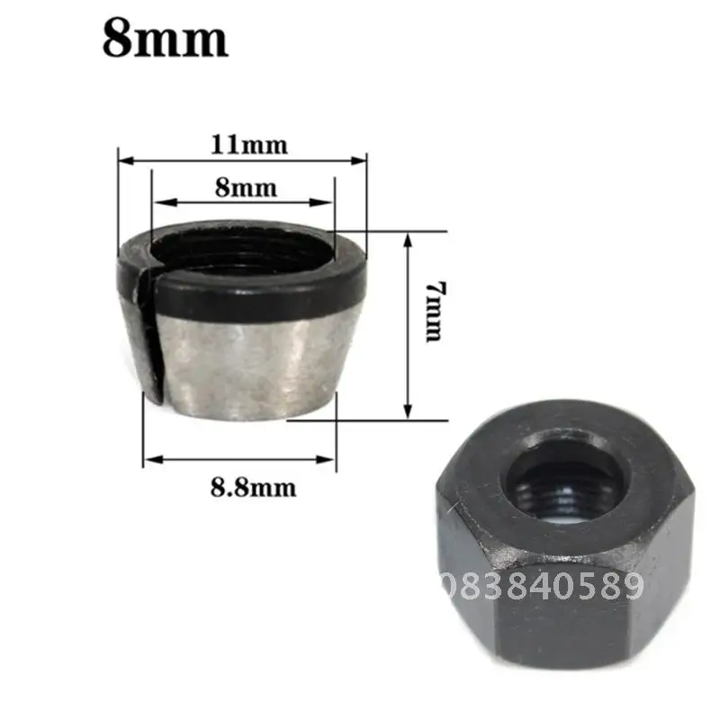

6.35mm 6mm 8mm Collet Chuck Adapter With Nut Electric Router Engraving Trimming Machine High Precision Bit