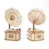 3D Wooden Gramophone Music Box Puzzles Kits for Teen Adults Construction Models Set Toys DIY Assembling Machnical Christmas Gift 2