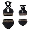 Family Matching Look Mom Girls Kids Ruffles Swimsuit Family Beach Wear Mother and Daughter Swimwear Outfit Women Stripe Swimsuit 5