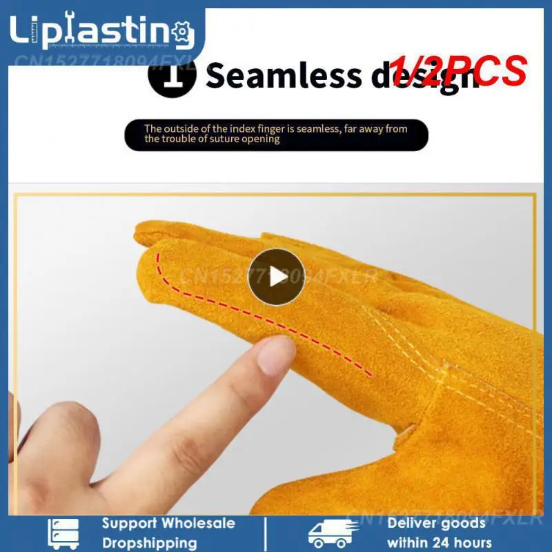 

Перчатки сварочные огнестойкие из воловьей кожи, 1/2 шт.