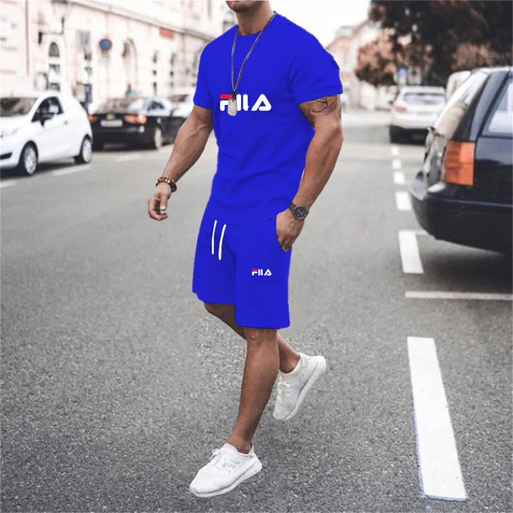 

2023 New Summer Y2K Tracksuit Casual 2 Piece Sets Short Sleeve T-shirts+Shorts Brand Clothing Fast Furious Leisure Sports Suits