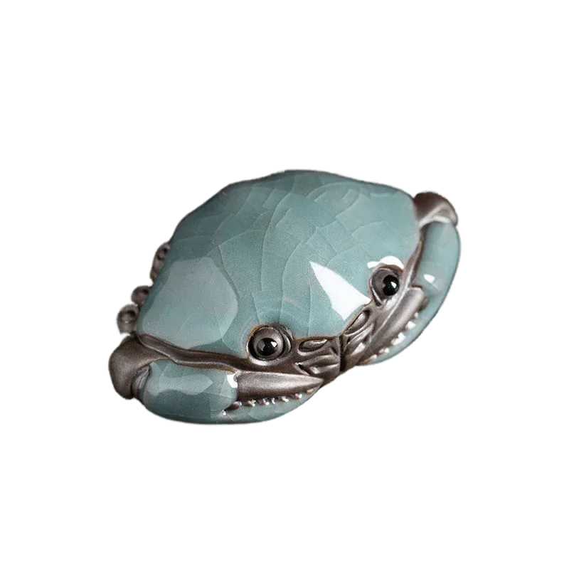 

Ge Kiln Cracked Glaze Crab Tea Play Handmade Kongfu TeaPet Decoration Chinese Tea Table Ceremony Accessories Tea Pet