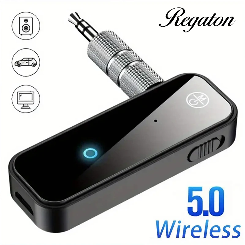 Regaton BT 오디오 수신기 송신기 핸즈프리 통화 3.5mm AUX 잭 USB..
