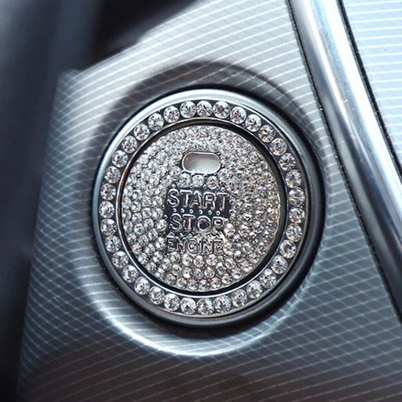 Tanie Zapłon samochodu przycisk Start diament Rhinestone 3D naklejki metalowe Decor Auto motocykl sklep