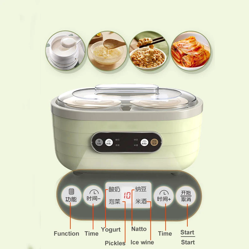 Yogurt Makers Machines With Pots Jars Multifunction Fermenter Electric Kitchen Appliances Home Rice Wine Natto Maker Yogurtera 2
