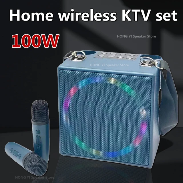 100W High Power Wireless Portable Microphone Bluetooth Speaker Party Karaoke  Box 